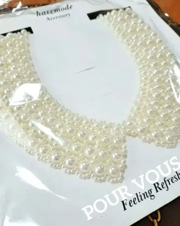 [ 새상품 미개봉 ] POUR VOUS 탈부착 카라 펄 목걸이