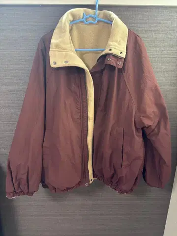 디스코트 붉은 브라운 리버서블 블루종