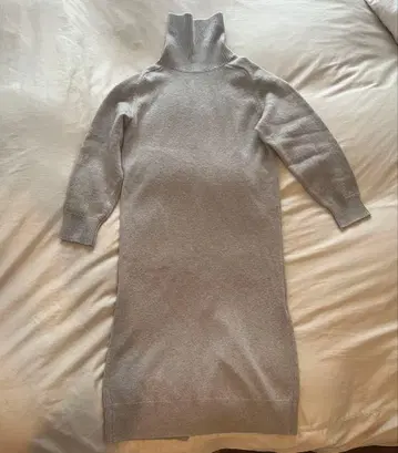 그레이 터틀넥 울 원피스