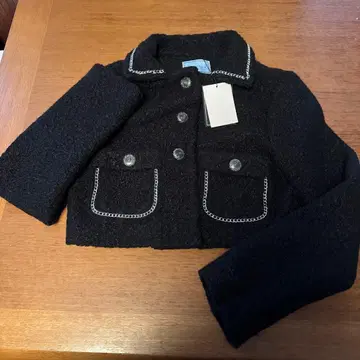 MICOAME 블랙 자켓 체인 장식 포함