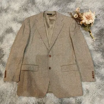 GUY LAROCHE 테일러드 자켓 캐시미어 혼방 헤링본 무늬