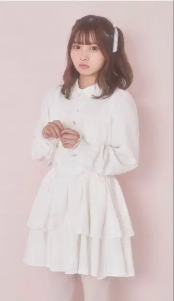 HoneyCinnamon 레이스업 자카드 원피스 evelyn