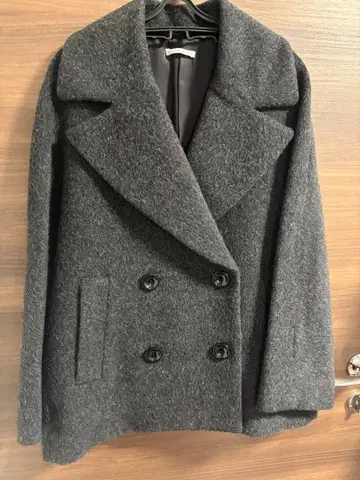 ESTINATION 그레이 더블 브레스트 코트 36