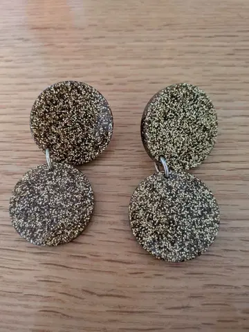 Francine Bramli Paris 골드 글리터 원형 귀걸이