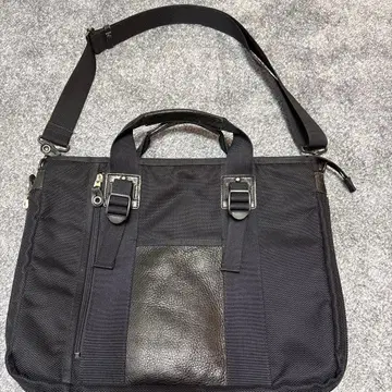 블랙 메쉬 가죽 비즈니스 백