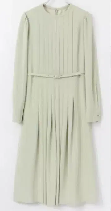 CELFORD 백 새틴 턱 플리츠 원피스