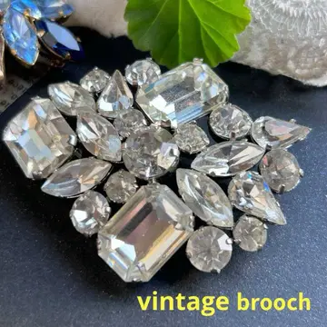 빅 사이즈 고품질 [다양한 크리스탈 유리] 빈티지 브로치