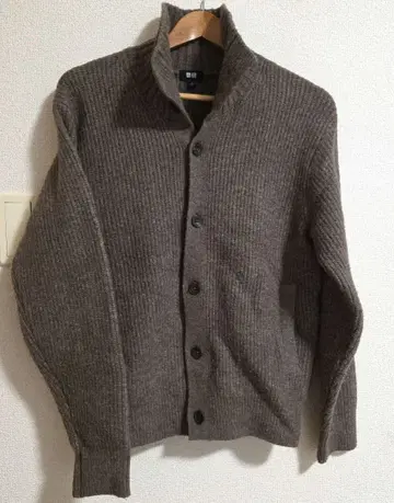 UNIQLO 남성용 수플레얀 가디건 S 브라운