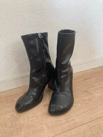 H&M 블랙 지퍼 슬림핏 부츠 겨울 성인 한국