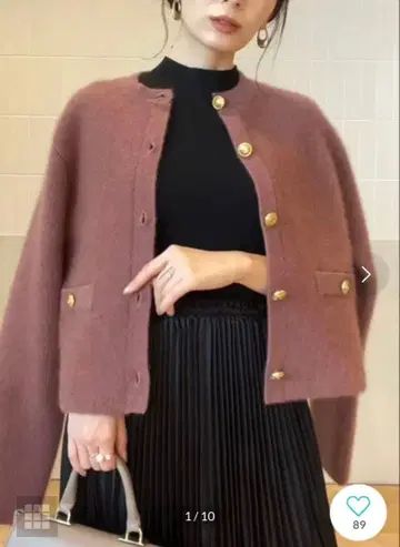 anuans 라쿤 블렌드 노카라 니트 자켓