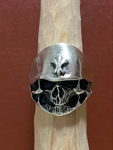 스컬 디자인 실버 반지