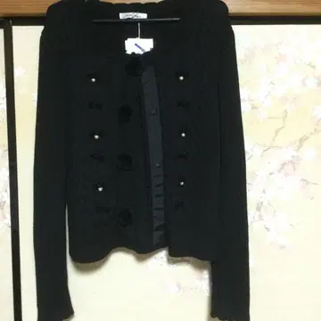 블랙 케이블 짜임 긴팔 가디건