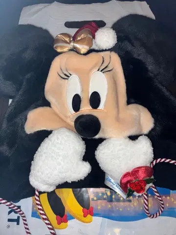 디즈니 미니 마우스 크리스마스 팬캡 산타 모자