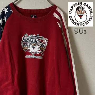 90s CAPTAIN SANTA(캡틴 산타) 성조기 맨투맨/L