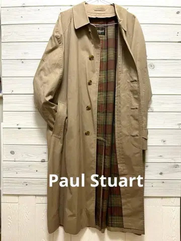 폴 스튜어트 베이지 카키 트렌치코트 롱 코트