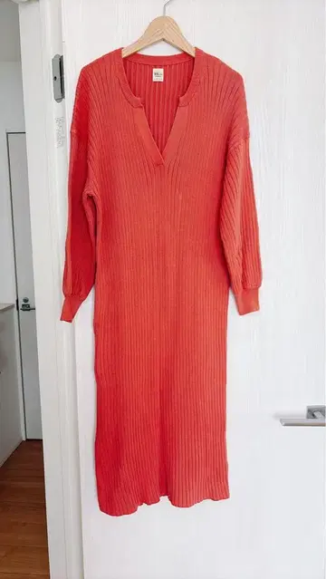 Ron Herman 리브 니트 오렌지 드레스