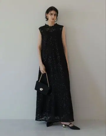 LE'RURE Prism lace A-line dress 롱 드레스