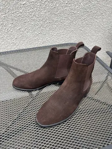 [ BEAMS ] 브라운 스웨이드 사이드 고어 부츠