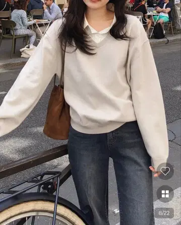 SLOWAND 슬로우앤드 셔츠 레이어드 니트 소이 베이지 nugu