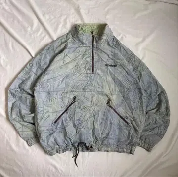 90s 리복 나일론 자켓 하프 지퍼 리복 올 패턴
