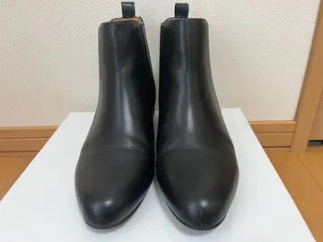 [ Fin 블랙 가죽 사이드 고어 부츠 24.5cm ]