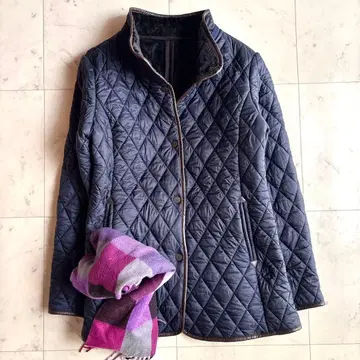 새상품급 스캐파 페이크퍼 퀼팅 자켓 42 후드 결손 네이비