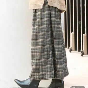 LEPSIM 체크 맥시 스카초 미사용 새상품