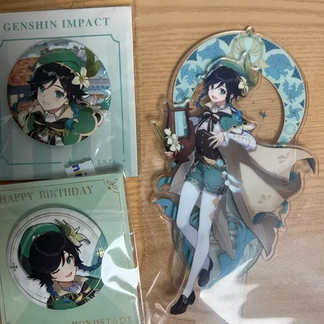 원신 벤티 아크릴 스탠드 뱃지 세트