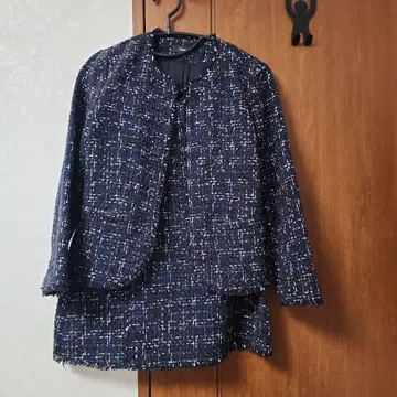 Theory 네이비 트위드 자켓 스커트 세트