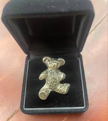 테디베어 브로치 실버 빈티지