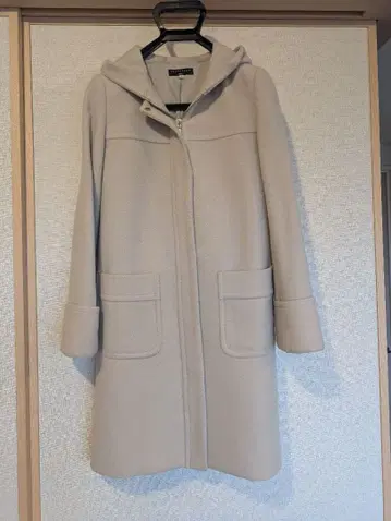 ESTNATION bis 후드 부착 롱 코트 36 베이지