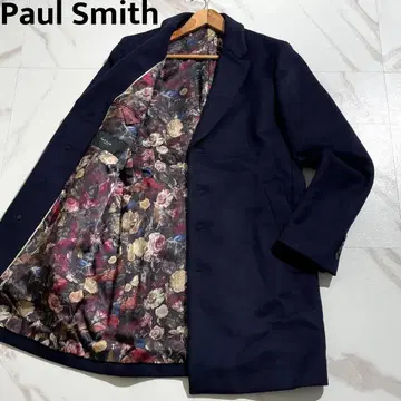 새상품급 폴스미스 꽃무늬 체스터 코트 롱 기장 네이비 아우터 203