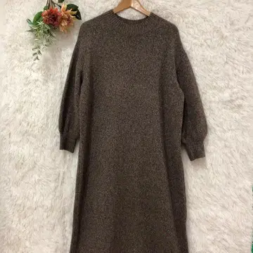 글로벌 워크 울 롱 니트 원피스 [ F ] 신축 그레이