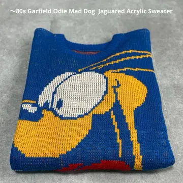 [ 새상품급 ] ~80s 가필드 오디 자카드 아크릴 니트 스웨터