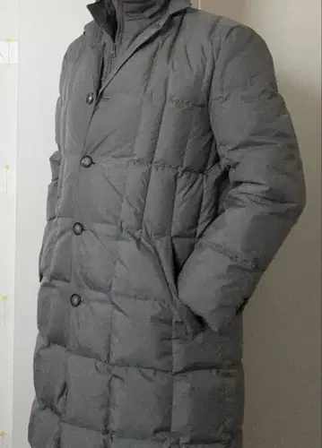 그레이 다운 퀼팅 코트 도우클라세