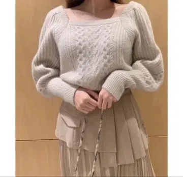 SNIDEL 라메 케이블 니트 풀오버