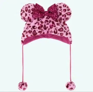 디즈니 팬캡 레오파드 무늬 핑크 미니