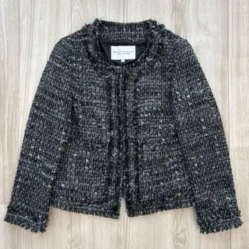 [ 새상품급 ] 유나이티드 애로우즈 트위드 노카라 자켓 그레이 S 일본제