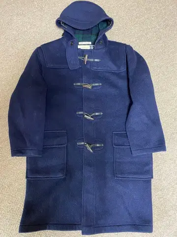 GLOVERALL 네이비 더플 코트 후드 부착