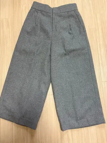 오파크 클립 와이드 팬츠 울 혼방 38 그레이