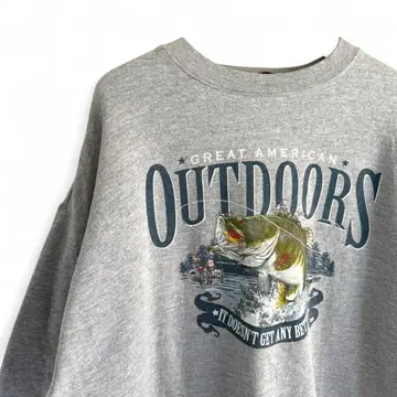 AMERICAN OUTDOORS 낚시 프린트 맨투맨 T11