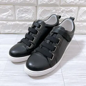 데오초아데오초 가죽 벨크로 큐빅 통굽 스니커즈 25.0