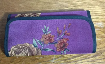 안델센 브랜드, 실크 프린트 와인 레드 가계부 장지갑