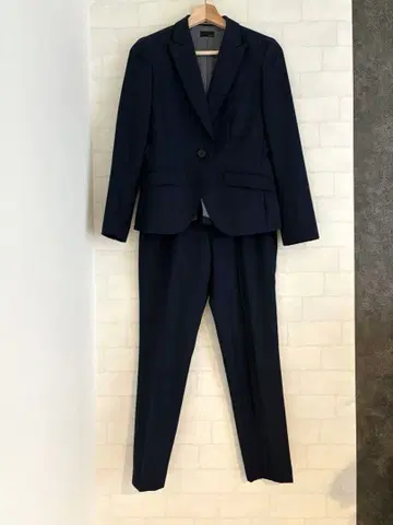 ONRY 네이비 체크 수트 상하의 세트