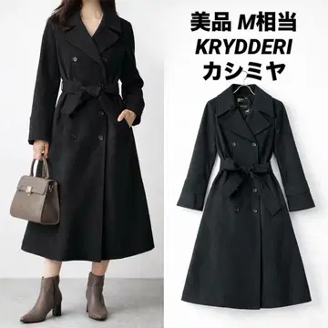 [ 새상품급 ] KRYDDERI 캐시미어 벨트 코트 블랙 M 상당 숄카라