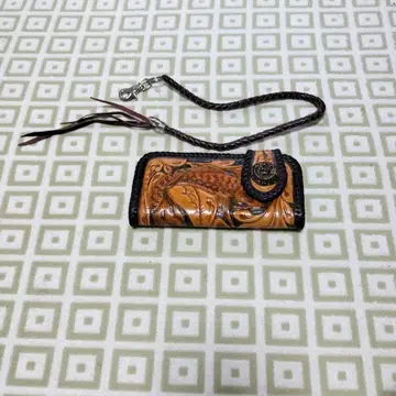 장지갑 천연 가죽 잉어