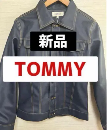 [새상품] TOMMY 가죽 블루종