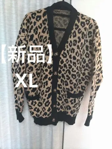 [ 새상품 ] 레오파드 무늬 가디건 니트