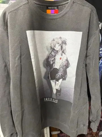 RADIO EVA 아스카 XL 사이즈 맨투맨 트레이닝복 에반게리온