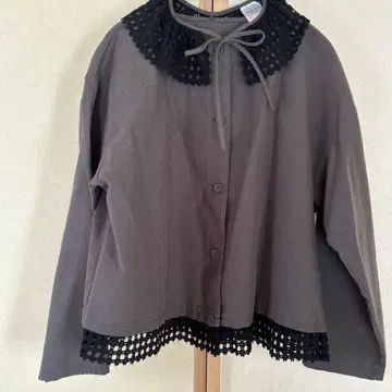 사만사 모스모스 유베시 콜라보 브라운 레이스 긴팔 셔츠